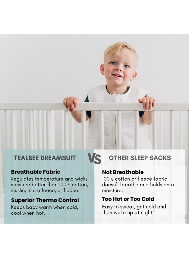 Tealbee Dreamsuit Toddler Sleep Sack with Feet - Walker Sleep Bag with Legs, Rayon made from Bamboo, Winter 1.5 TOG, 2-Way Zipper, 3T-4T - Brushed Black - Image 3